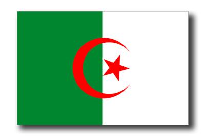 アルジェリアの国旗-ドロップシャドウ