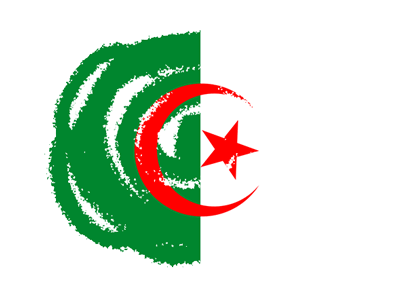 アルジェリアの国旗-クレヨン2