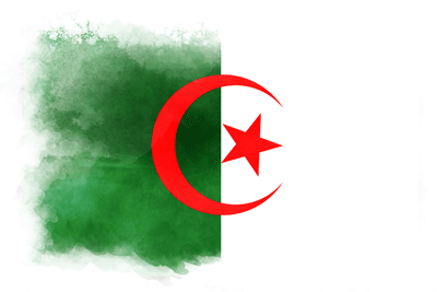 アルジェリア民主人民共和国の国旗-水彩風