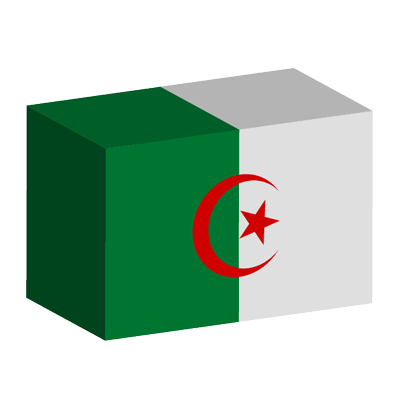 アルジェリア民主人民共和国の国旗-積み木