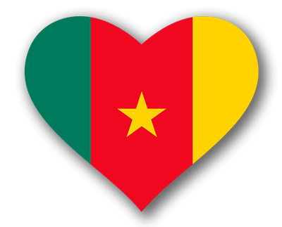 カメルーン共和国の国旗-ハート