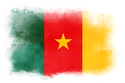 カメルーン共和国の国旗-水彩風