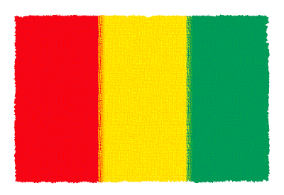 ギニア共和国の国旗-パステル