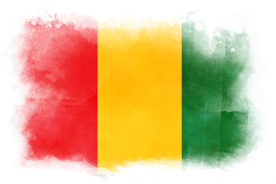 ギニア共和国の国旗-水彩風