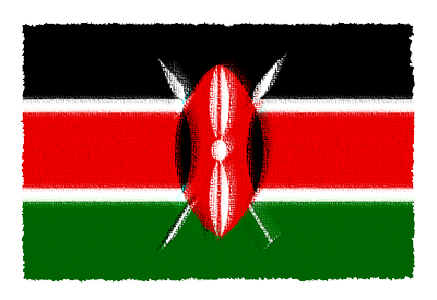 ケニア共和国の国旗-パステル