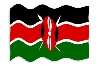 ケニア共和国の国旗-波
