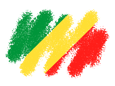コンゴ共和国の国旗-クレヨン1