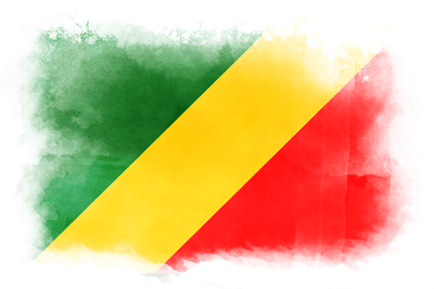 コンゴ共和国の国旗-水彩風