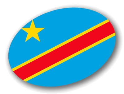 コンゴ民主共和国の国旗-楕円