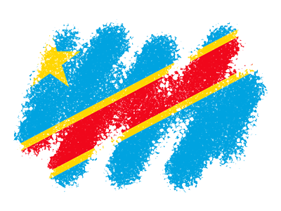 コンゴ民主共和国の国旗-クレヨン1