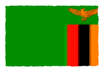 ザンビア共和国の国旗-パステル