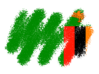 ザンビア共和国の国旗-クレヨン1