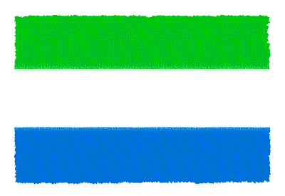 シエラレオネ共和国の国旗-パステル