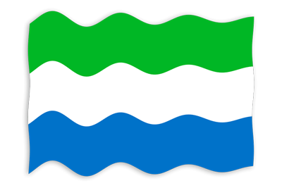 シエラレオネ共和国の国旗-波