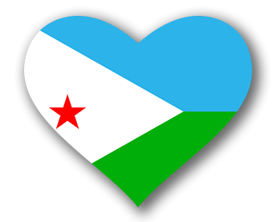 ジブチ共和国の国旗-ハート