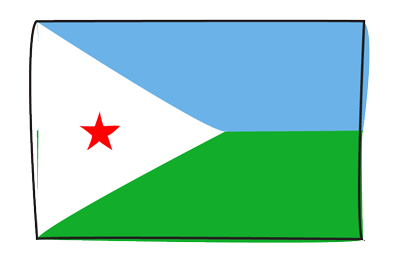 ジブチ共和国の国旗-グラフィティ