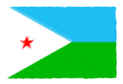 ジブチ共和国の国旗-パステル