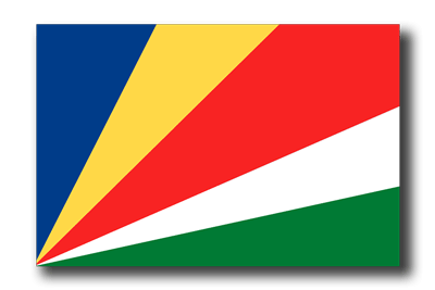 セーシェル共和国の国旗-ドロップシャドウ