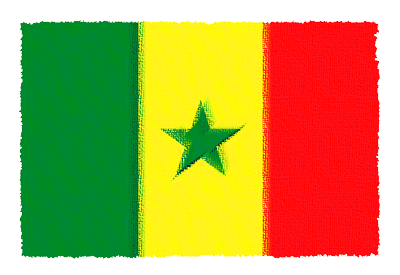 セネガル共和国の国旗-パステル