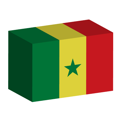 セネガル共和国の国旗-積み木