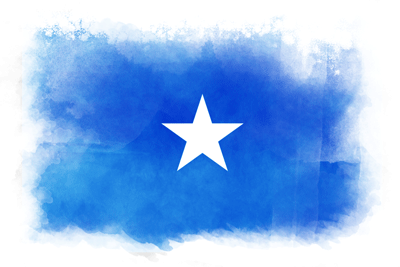 ソマリア連邦共和国の国旗-水彩風