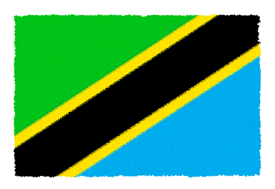 タンザニア連合共和国の国旗-パステル