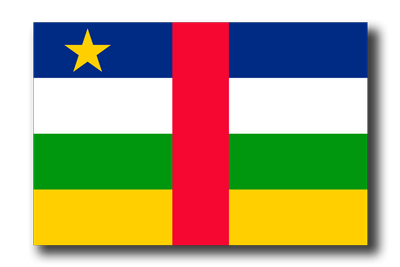 中央アフリカ共和国の国旗-ドロップシャドウ