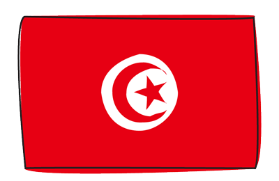 チュニジア共和国の国旗-グラフィティ