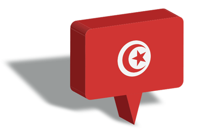チュニジア共和国の国旗-マップピン