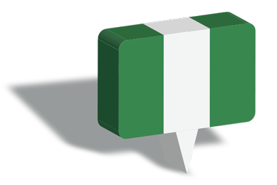 ナイジェリア連邦共和国の国旗-マップピン