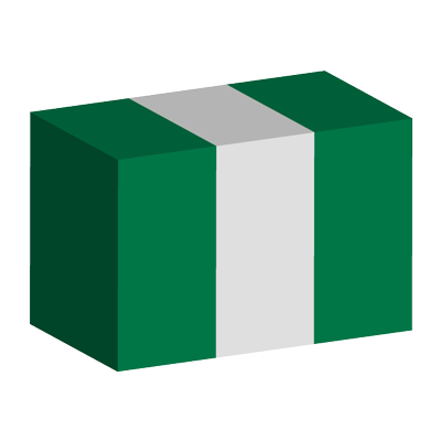 ナイジェリア連邦共和国の国旗-積み木