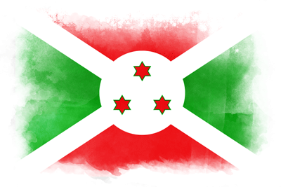 ブルンジ共和国の国旗-水彩風