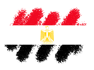 エジプト・アラブ共和国の国旗-クレヨン1