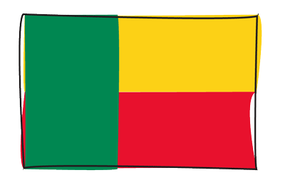 ベナン共和国の国旗-グラフィティ