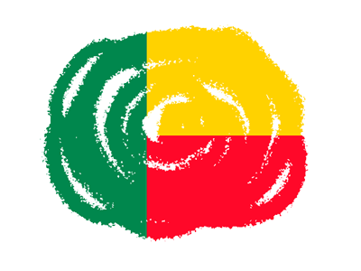 ベナン共和国の国旗-クラヨン2