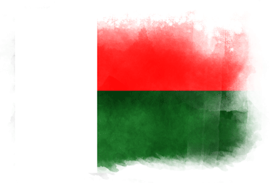 マダガスカル共和国の国旗-水彩風