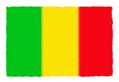 マリ共和国の国旗-パステル
