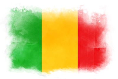 マリ共和国の国旗-水彩風