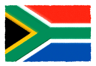 南アフリカ共和国の国旗-パステル