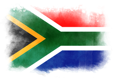 南アフリカ共和国の国旗-水彩風