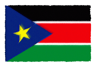 南スーダン共和国の国旗-パステル
