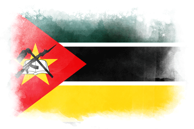 モザンビーク共和国の国旗-水彩風