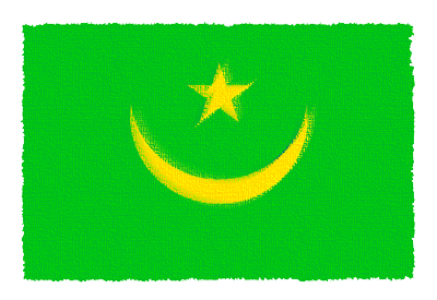 モーリタニア・イスラム共和国の国旗-パステル