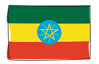 エチオピア連邦民主共和国の国旗-グラフィティ
