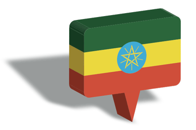 エチオピア連邦民主共和国の国旗-マップピン
