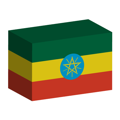 エチオピア連邦民主共和国の国旗-積み木