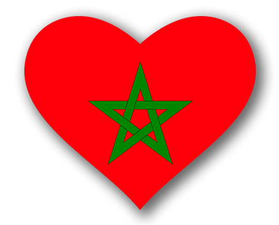 モロッコ王国の国旗-ハート