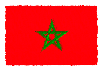 モロッコ王国の国旗-パステル