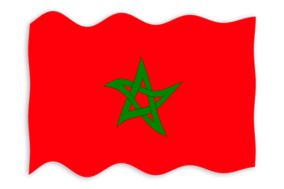モロッコ王国の国旗-波