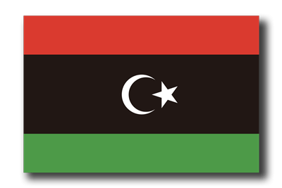 リビアの国旗-ドロップシャドウ